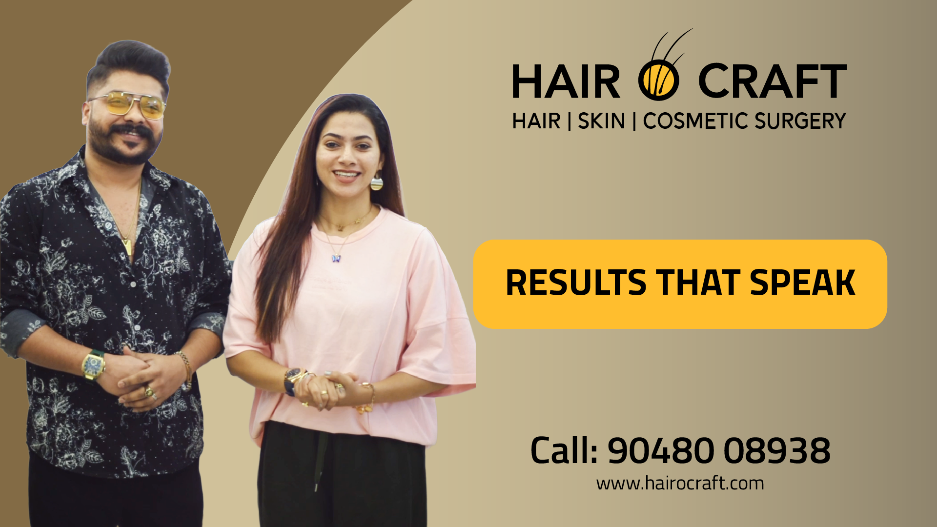 Celebrity visit at Hair O Craft featuring Amrita Ganesh and Niyaz receiving Laser Hair Reduction and PRP Hair Treatment. Advanced skincare and hair restoration solutions for smooth skin, stronger hair