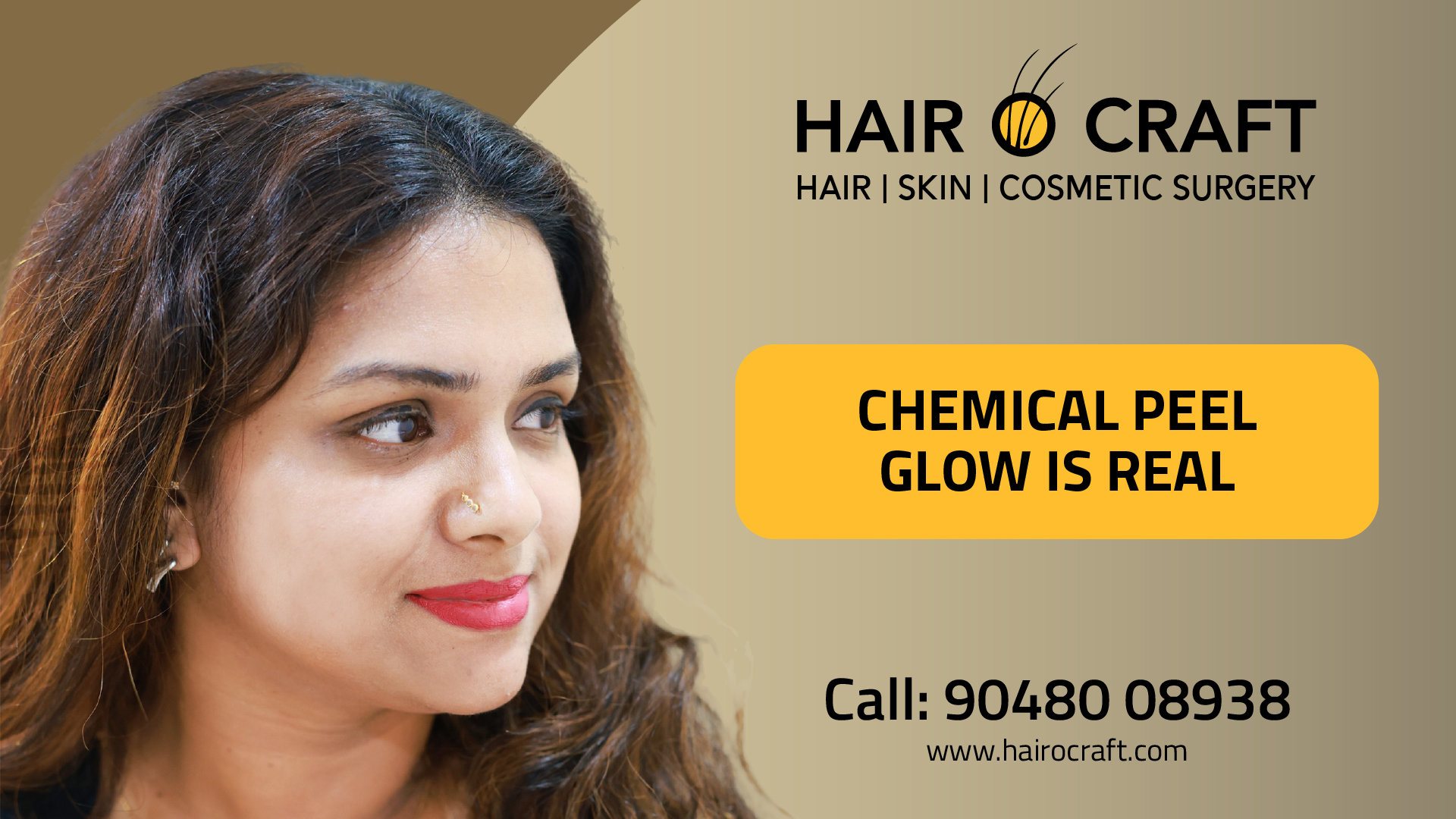 Actress Lekshmi Pramod visits Hair O Craft for Chemical Peel Treatment, a skin rejuvenation procedure designed to enhance skin radiance, improve texture, reduce dullness, and promote healthy, glowing 